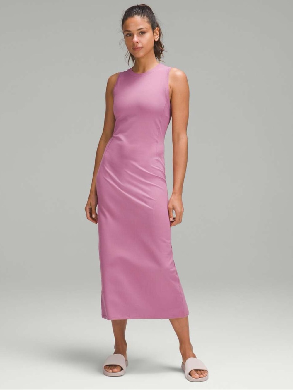 Lululemon All Aligned Ribbed Midi Dress in Velvet Dust